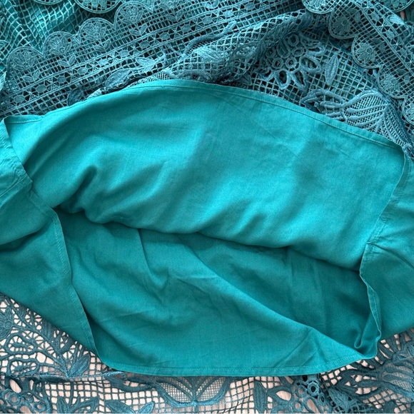 FARM RIO Guipure Lace Long Sleeve Maxi Dress, Dark Green, Size XS, NWT 🇧🇷 - Picture 14 of 16